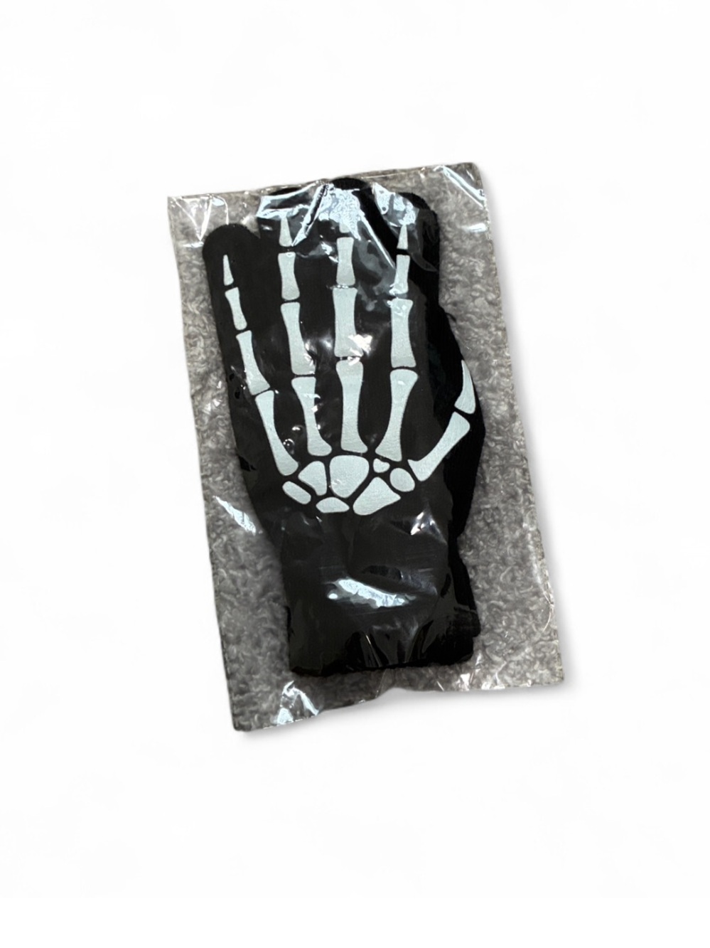 Black Skeleton Hand Goth Sweater Knit Gloves